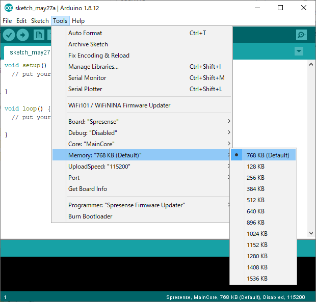 arduino memsize