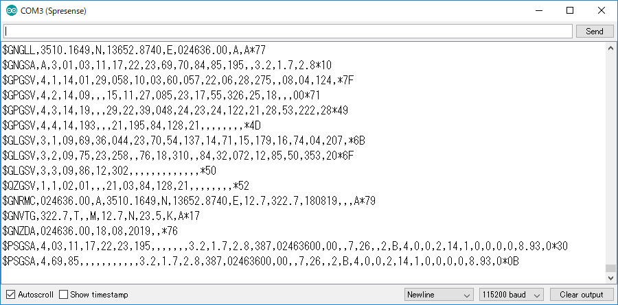 gnss nmea log