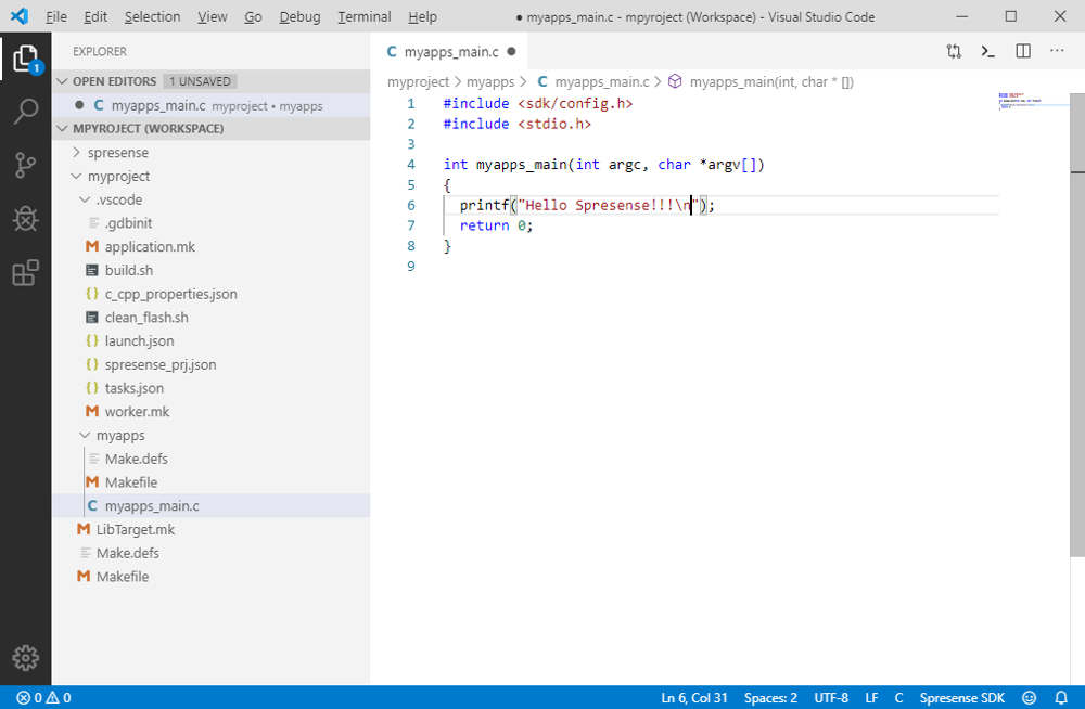 vscode edit main code file en